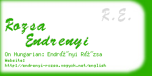 rozsa endrenyi business card